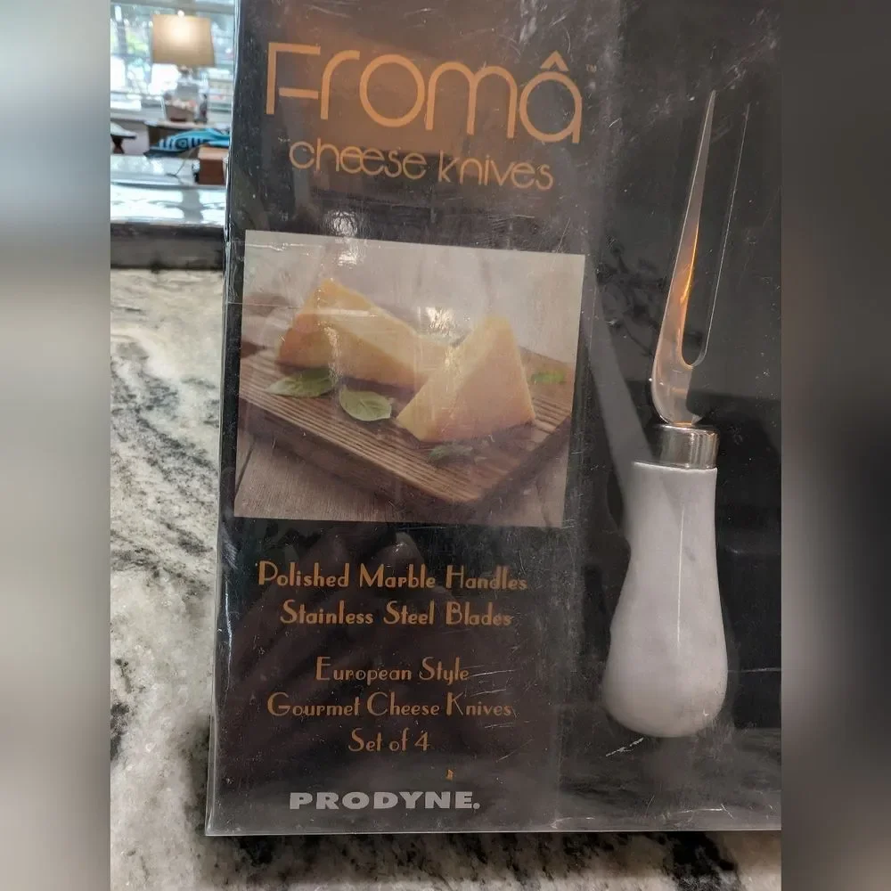 Froma European Style Gourmet Cheese Knives Set with Marble Handles, New In Box